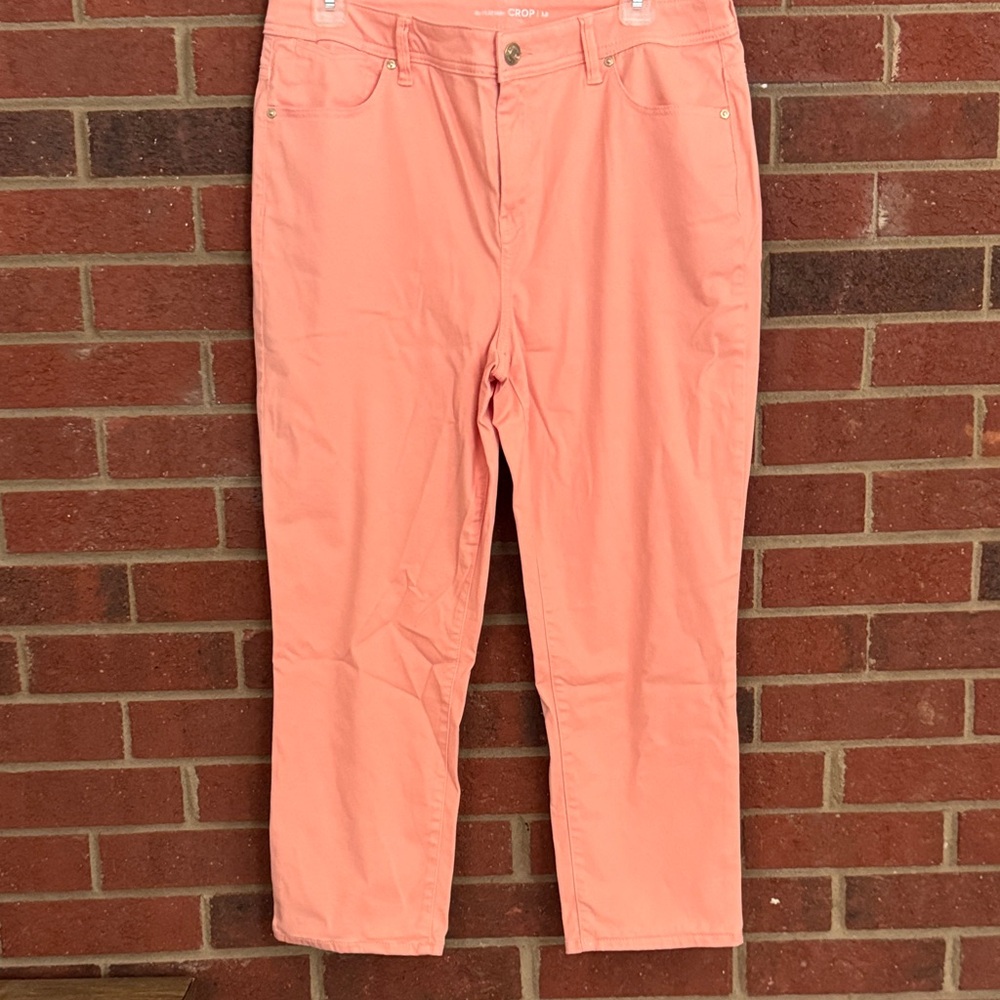 Chico's The Platinum Crop Peach Stretch Jeans